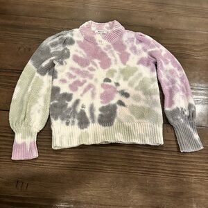 Madewell Tie-Dye Cowl Neck Sweater - Pink, Gray, Green women girls